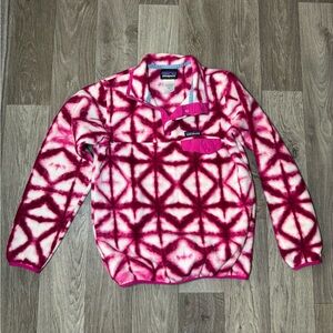 Patagonia Synchilla Snap-T Pullover Fleece Pink Diamond Shibori Small